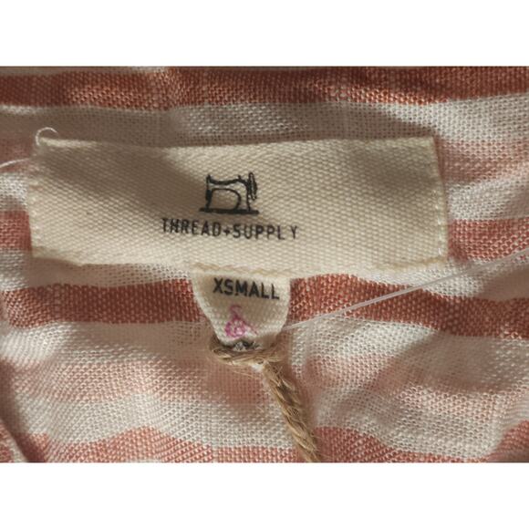 NWT Thread & Supply Judson Tunic Linen Shirt Dress Women sz XS Preppy Neutrall - Picture 6 of 7